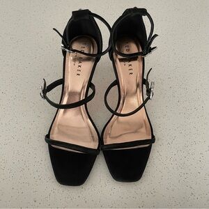 Ted Baker Triple Strap Black Suede Sandal